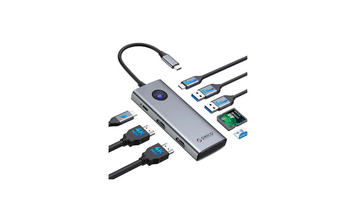 USB-C Hub لتوصيل المنافذ الإضافية باللابتوب