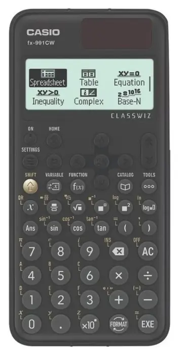 آلة حاسبة علمية Casio fx-991CW مناسبة لطلاب الثانوي والجامعة لحساب المعادلات والإحصاء والكسور